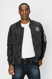 Patched Bomber Jacket