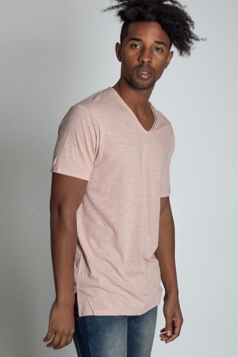 Raw Edge V Neck Tee